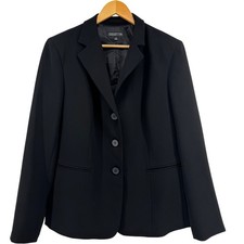 Jones New York Collection Platinum Black 3 Button Blazer Jacket Womens Size 16