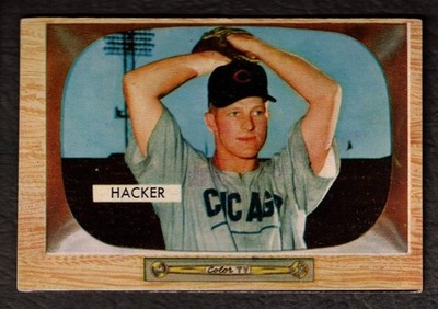 1955 Bowman Warren Hacker #8 Chicago Cubs VGEX