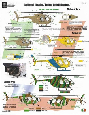 AZD48010 Aztec Decals 1:48 Hughes 500 - Mexican Air Force