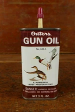 Vintage Outers 445A Gun Oil Can Flying Mallard Ducks - 3oz Handy Oiler Oil Can