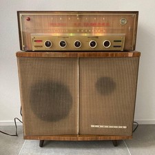 Toshiba Vacuum Tube Radio Speaker Set Vintage Working Condition Antique Good