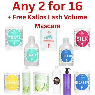 Kallos Keratin Pro-Tox Banane Biotin Shampoo und Haarmaske alle 2 für £16
