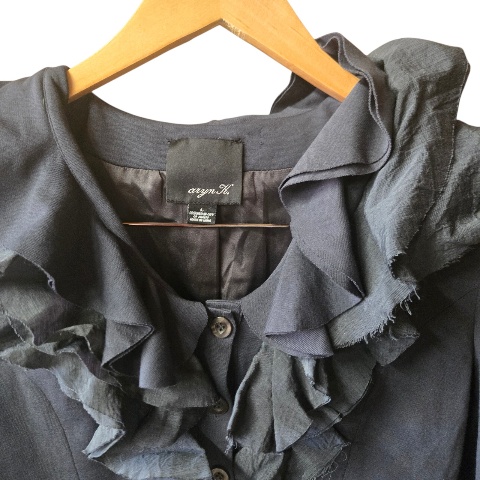 Aryn K. Button Up Blazer Ruffled Structured Large… - image 4