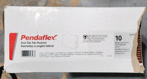 Pendaflex Reinforced File Pocket, 3 1/2" Expansion, Letter Size, Redrope - Picture 2 of 4