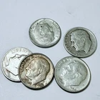 ROOSEVELT SILVER DIMES, LOT OF 5, 90% SILVER FREE SHIPPING #8806