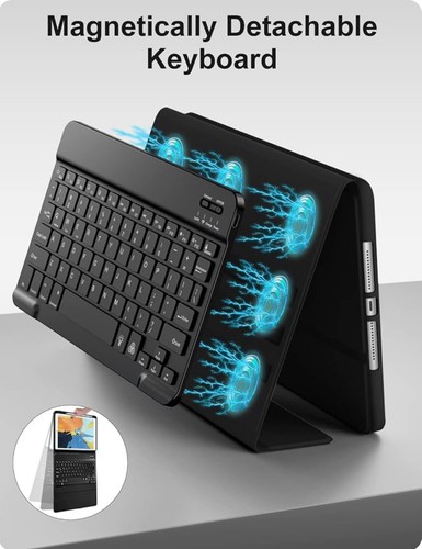 Hamile für iPad Air 3. Generation Hülle mit Tastatur 10,5 Zoll - Schwarz - Bild 7 von 9