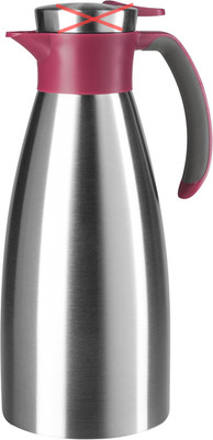 Emsa Soft Grip Thermoskanne, 1,5 l, Edelstahl, rot, hält 12 Stunden lang heiß