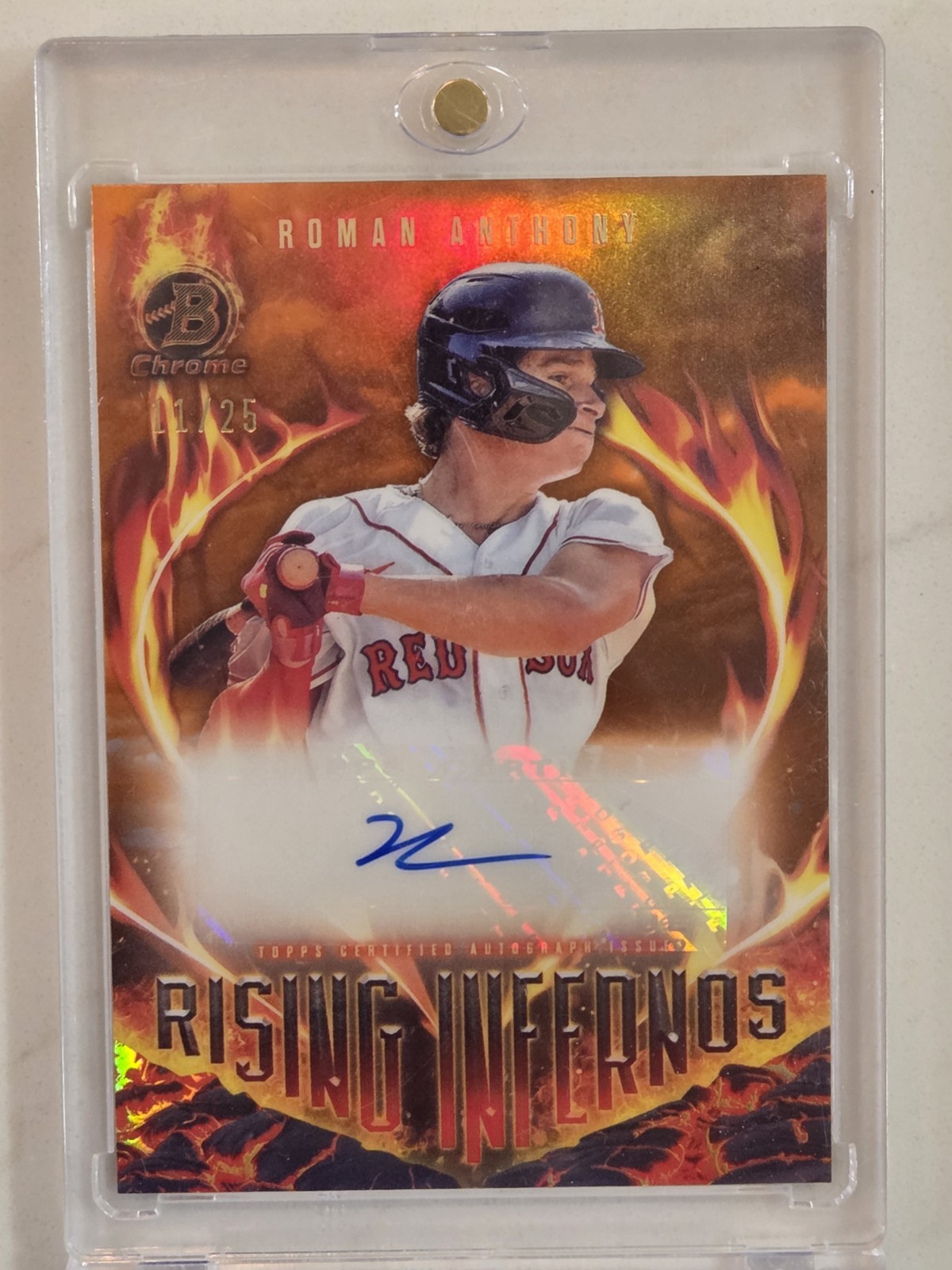 2024 Bowman Chrome ROMAN ANTHONY Rising Infernos RC Auto Orange Refractor #/25