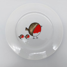 Milton China Dinner Plates White With Robins Slight Variations 26.5cm Diameter