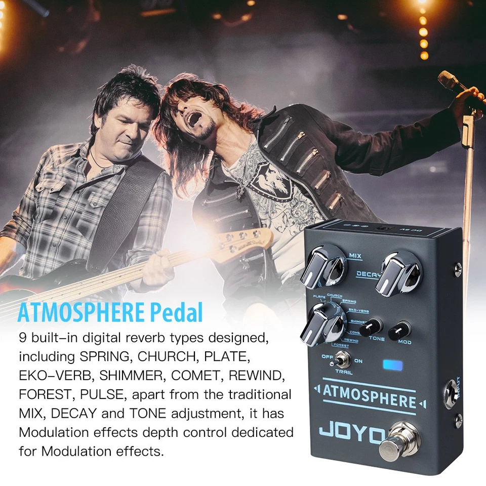 Pedal de reverberación JOYO 9 tipos de reverberación digital con modulación para guitarra eléctrica Foto 4 de 4