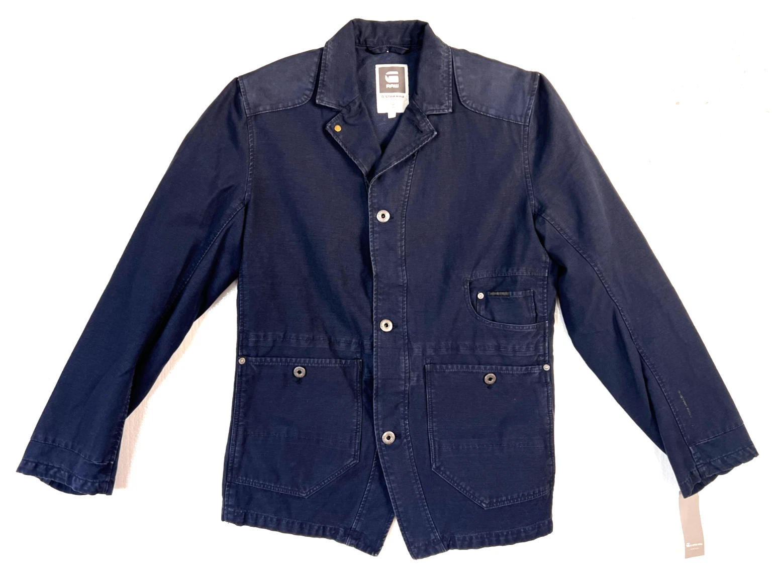 G-Star Raw Men's Radar Blazer Jacket in Mazarine Blue Sateen, Size L BNWT $245