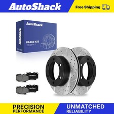 Front Drilled Slotted Brake Rotors Ceramic Pads for Toyota Tacoma 2.4L V6