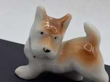 Vintage Porcelain Scottie Terrier Dog Puppy Miniature Figurine