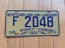 1969 Newfoundland & Labrador US And Raf Forces License Plate