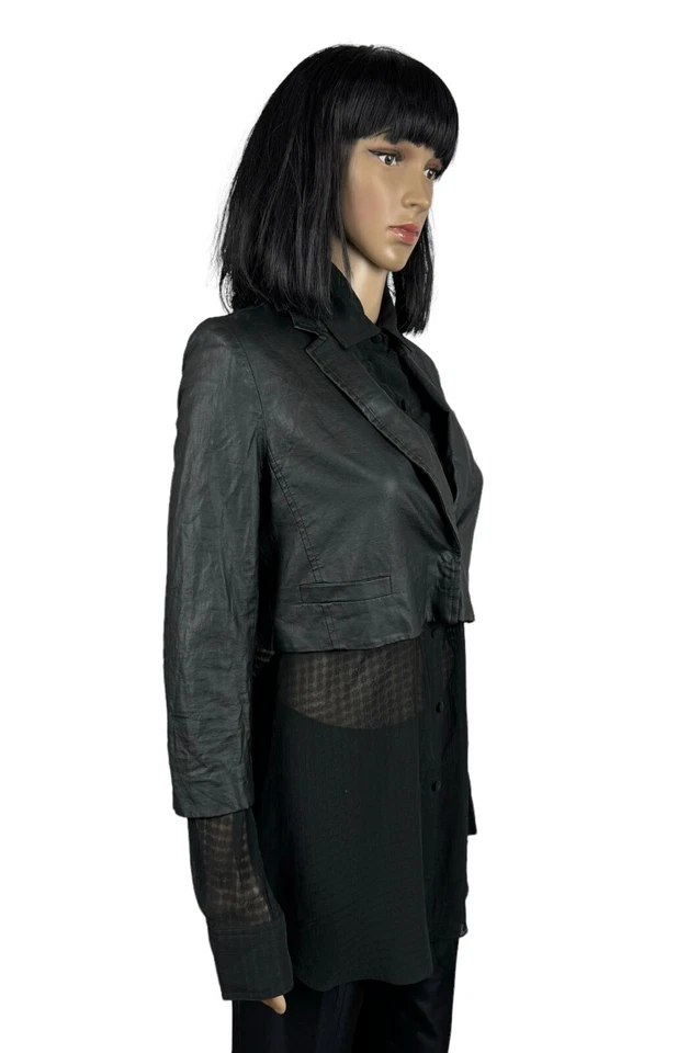 Chaqueta encerada Alexander Wang 2 en 1 con camisa de seda talla 4 Foto 4 de 4