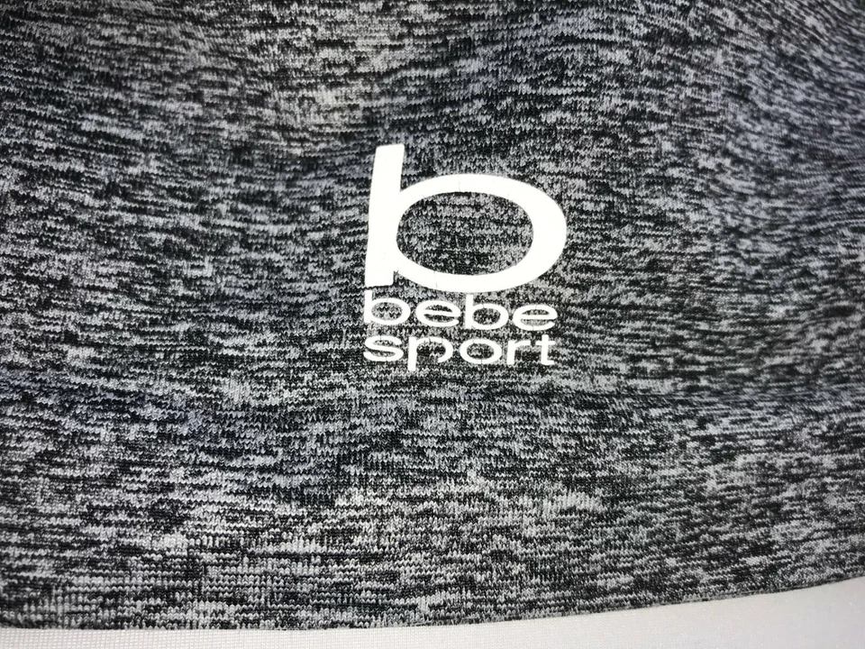 Camiseta sin mangas BEBE gris jaspeado/negro, mangas. Espalda deportiva talla mediana para mujer Foto 4 de 4