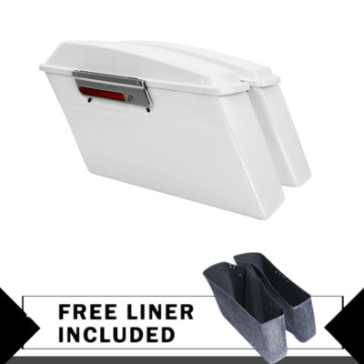 Painted White Hard Saddlebags Fit For Harley Touring Road Street Glide 1994-2013