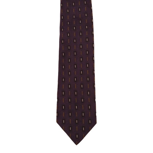 JZ RICHARDS Mens Classic Tie 3.75 Purple Brown Silver 100% Silk Jacquard Necktie - Picture 2 of 6