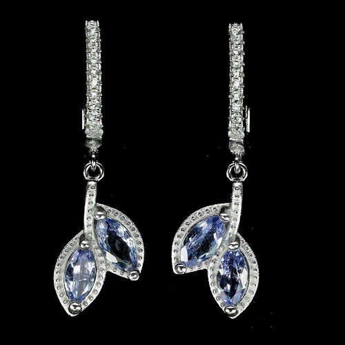 Sterling Silver Necklace Earrings Tanzanite Opal Genuine Natural Gems - Picture 10 of 24
