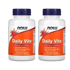 NOW Foods (2 PACKS) Daily Vits, Multi Vitamin & Mineral, 120 Veg Capsules
