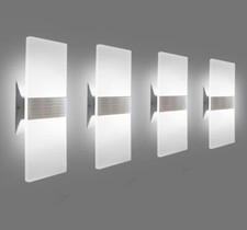KICAAO Modern Wall Sconces 4 Pack, Led Wall Light 10w, Wall Sconce Up Downlight
