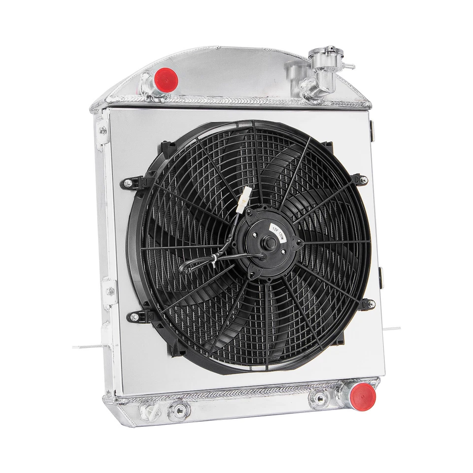 3 Rows Radiator & Shroud Fan For 1917-1927 Ford Model T Bucket Chevy V8 1922 Foto 3 de 4