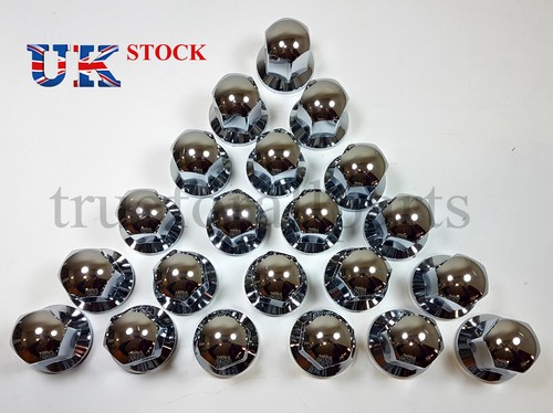 New 60x 33mm Wheel Nut Cover LONG Lux Plastic CHROME Lorry Trailer Bus Truck LKW - Picture 6 of 7