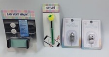 Lot of 4 Girls Teens Tech/Smartphone Gift Set: Car Vent Mount, Stylus,  More