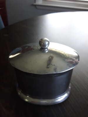 SILVER TOBACCO AND TRINKET BOX WITH LID