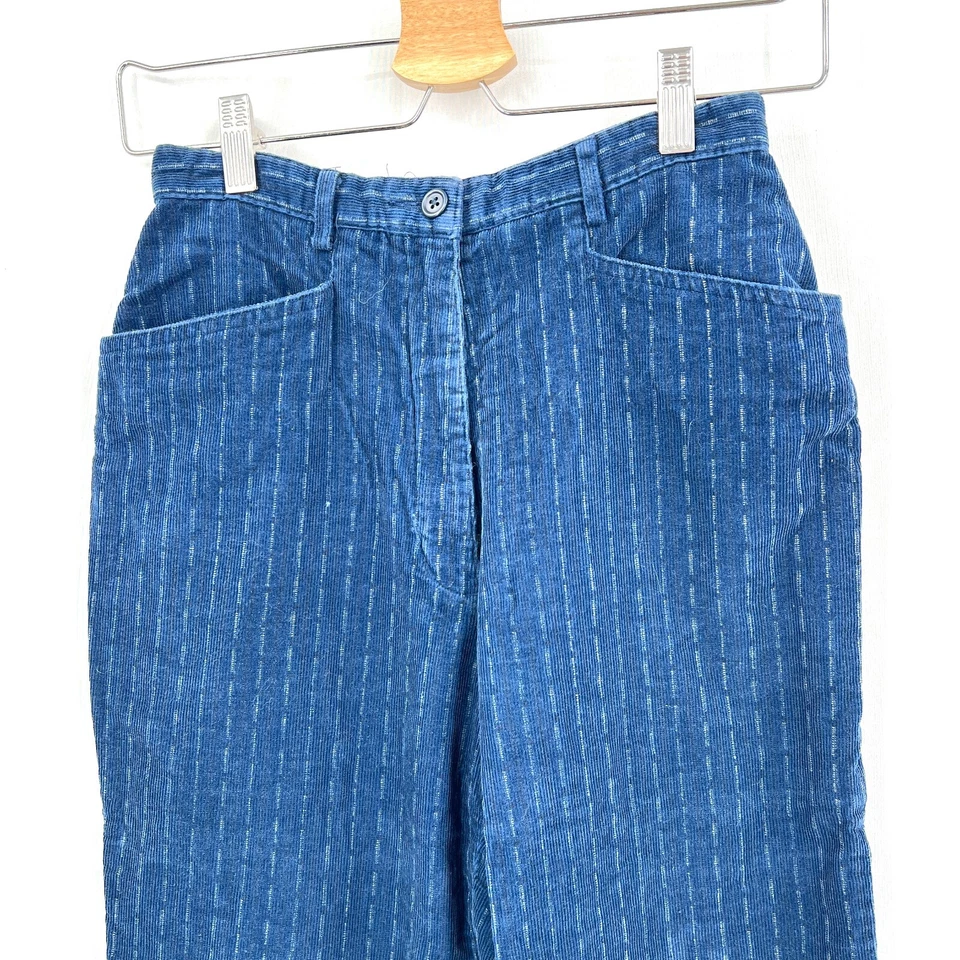 Vintage 90s Laura Ashley stripe high rise baggy corduroy pant tapered leg boho 6 - Image 3 of 4