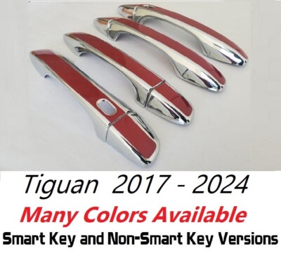 Chrome & Color Door Handle Overlays Volkswagen VW TIGUAN 2017-2024 YOU PICK CLR