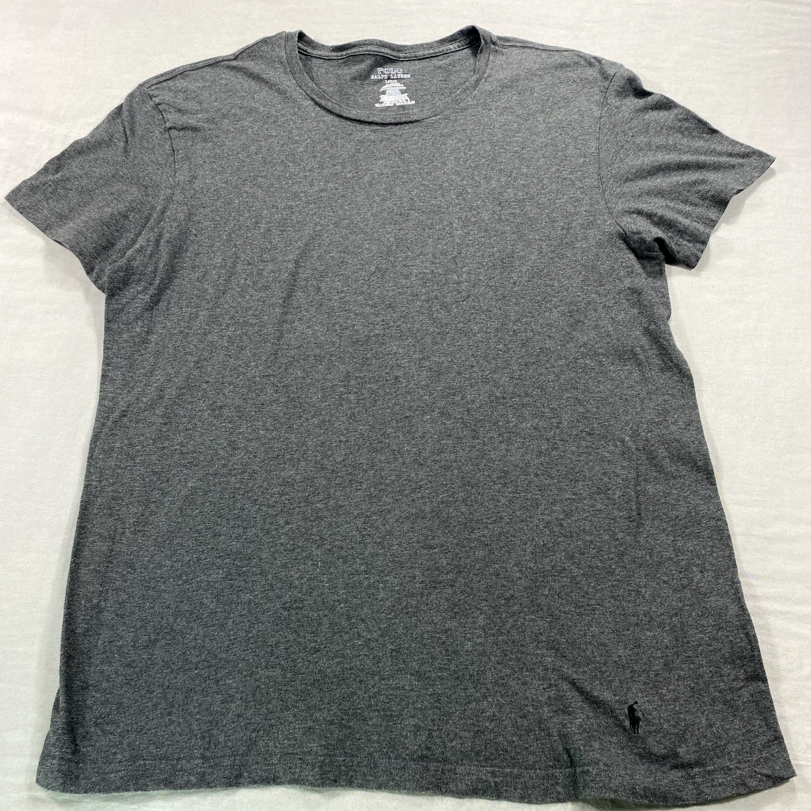 Polo Ralph Lauren camicia uomo grande grigio nero pony pullover girocollo maglietta adulto