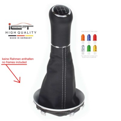 ICT Schaltknauf Schaltknopf Leder für Mini Clubvan Cabriolet Naht silber LED B48
