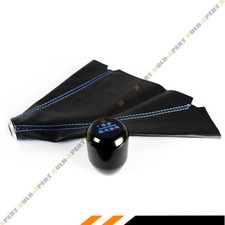 M10 X 1.5 Type-r Style Blk Blue 6 Speed Gear Knob Leather Shift Boot For Honda M10 X 1.5 Type-r Style Blk Blue 6 Speed Gear Knob Leather Shift Boot For Honda