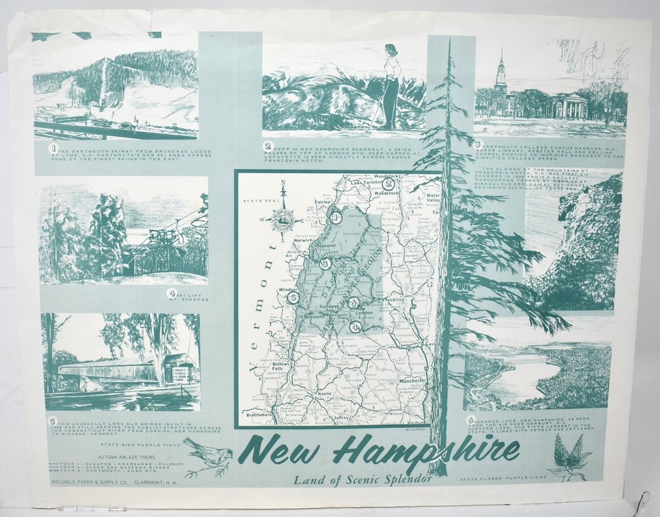 1960s Dartmouth College Skiway Brundage Lodge Lyme Ski Lift Lake Mt