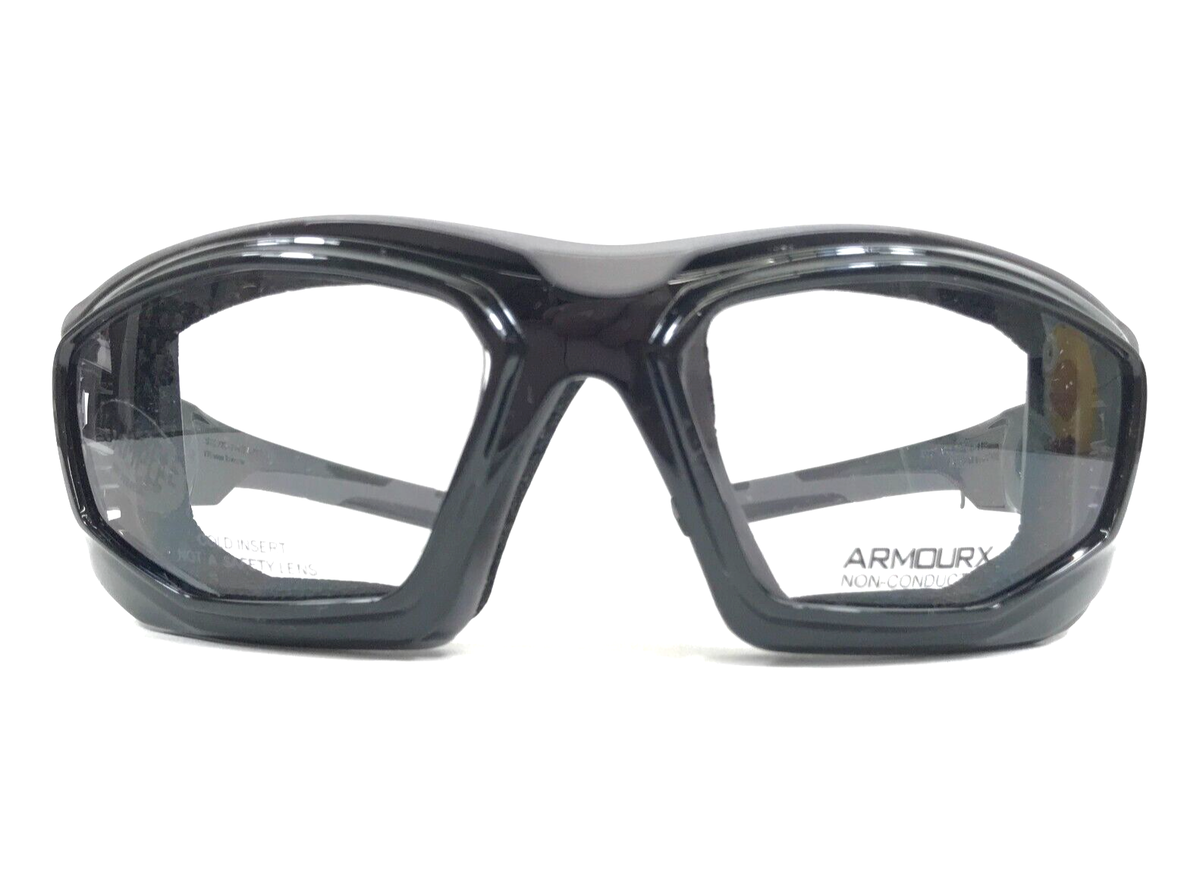 ArmouRx Safety Eyeglasses Frames 6007 ARX Black Gray Wrap