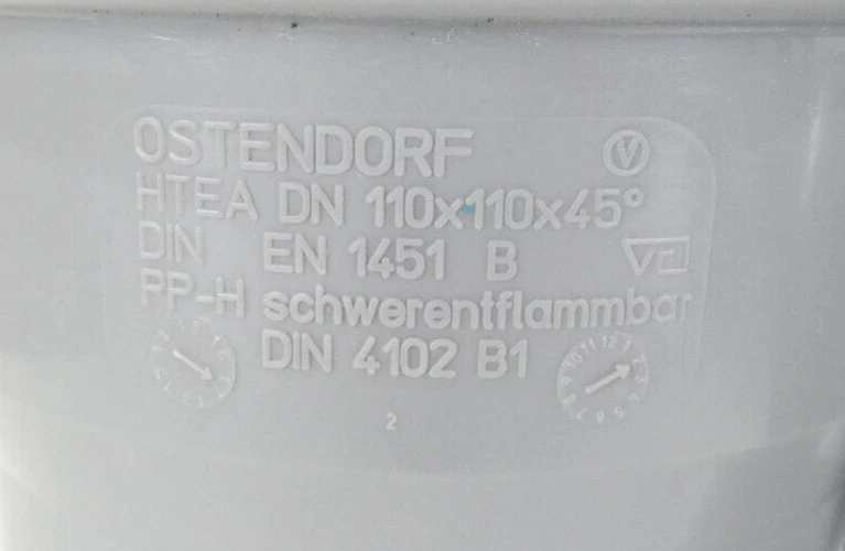 OSTENDORF HT Rohr Abzweig DN 110 x 110 x 45° Grad | Abflussrohr - Bild 2 von 4
