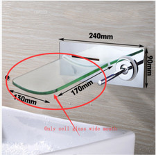 Grifo mezclador cascada repuesto caño de vidrio transparente solo montaje en pared