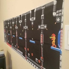 Tapiz Metroid de 5 pies de largo guarida de cerebro madre - Nintendo Samus vs cerebro madre