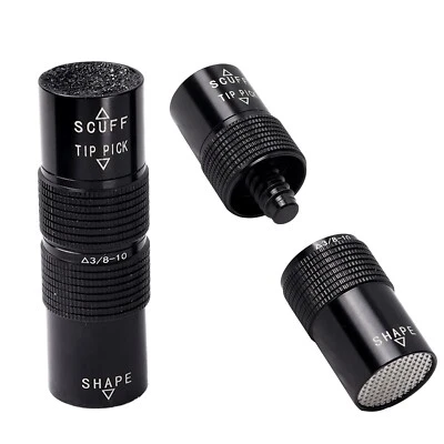Billiard Pool Cue Tip Scuffer/Shaper/Aerator Tool with 3/8x10 Joint Protectors