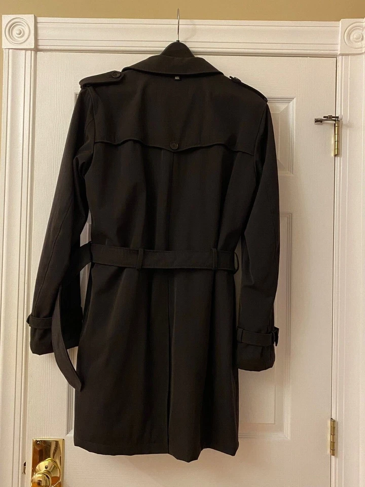 Trenchcoat masculino Allegri Milano forrado com cinto abotoado marrom tamanho 52 - Imagem 4 de 4