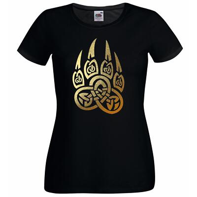 Damen Nordisch Wikinger Berserker Krieger Bär Nordisches Odin Symbol T-Shirt