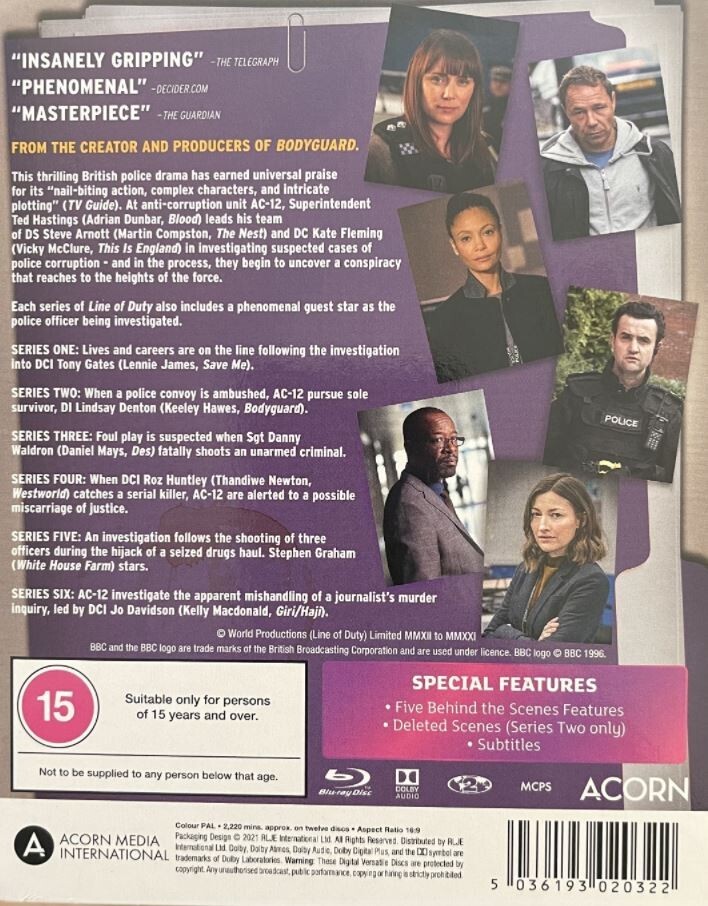 LINE OF DUTY Complete Series 1-6 Blu-Ray NEW (Please Read Full