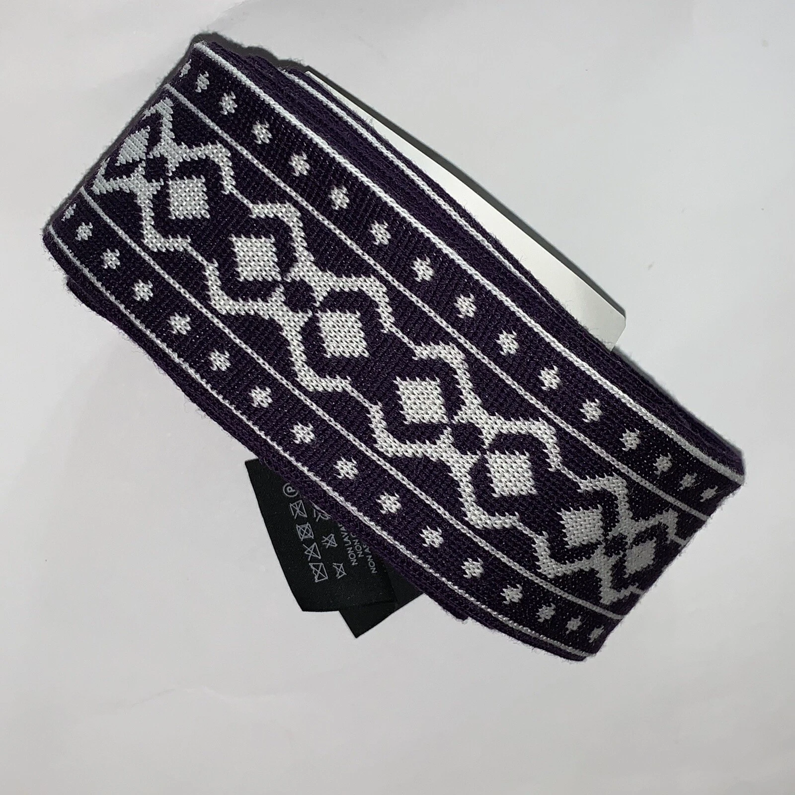 NEUF AVEC ÉTIQUETTE CEINTURE GUCCI authentique taille unique motif complexe laine violet bleu blanc
