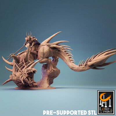 Crystal Drake Mounted Miniature D&D DnD Pathfinder RPG
