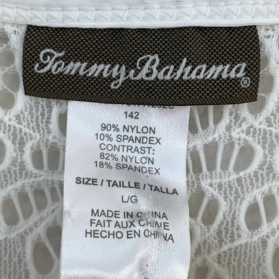 Maxi Vestido Tommy Bahama Para Mujer Grande Marfil Encaje Cuello en V Manga Corta Forrado Foto 3 de 4