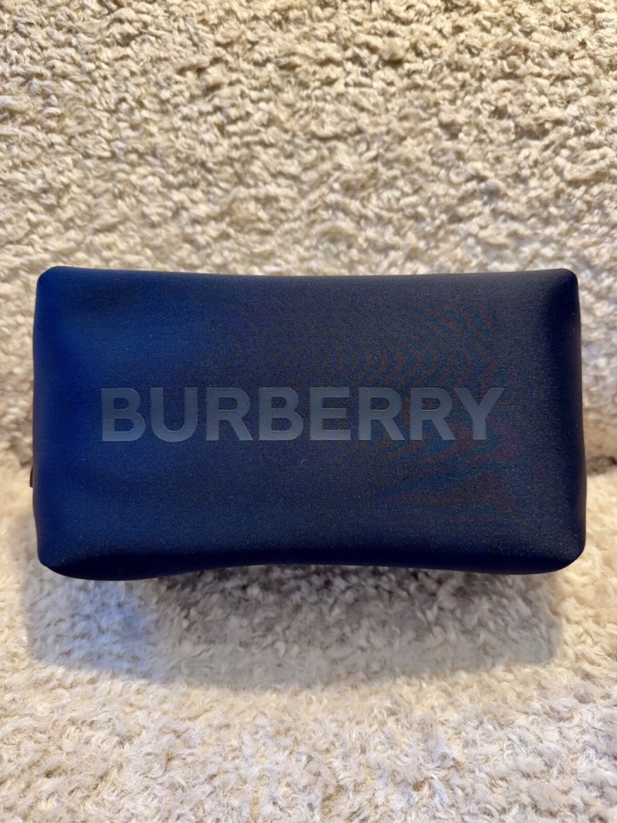Burberry Logo Clutch Toiletry Bag Cosmetic Pouch Travel Case