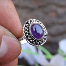 Beautiful Amethyst Gemstone 925 Sterling Silver Boho Ring Gift For Her D-05