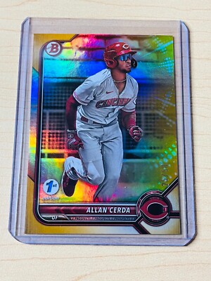 2022 Allan Cerda Bowman Draft 1st Edition #BD-22 Gold Foil Parallel 25/50 - Reds