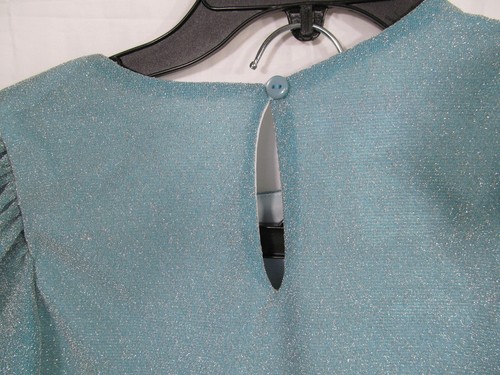 NWT BONNIE JEAN 2pc FORMAL OCCASSION DRESS size Girls 14, TURQUOISE METALLIC - Picture 8 of 11
